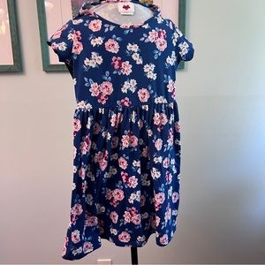 Blue dress with flowers stretchy and sweet size 8